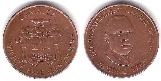 (167) Jamaica. 1995. 25 Cents (MBC)