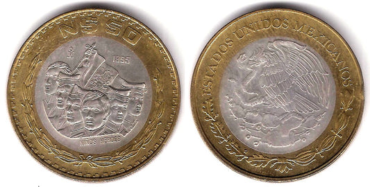 (571) Estados Unidos Mexicanos. 1995. 50 Nuevos Pesos (MBC+) (Plata)