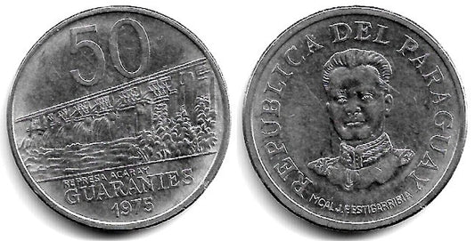 (154) Paraguay. 1975. 50 Guaranies (MBC)