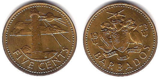 (11) Barbados. 1973. 5 Cents (EBC+)