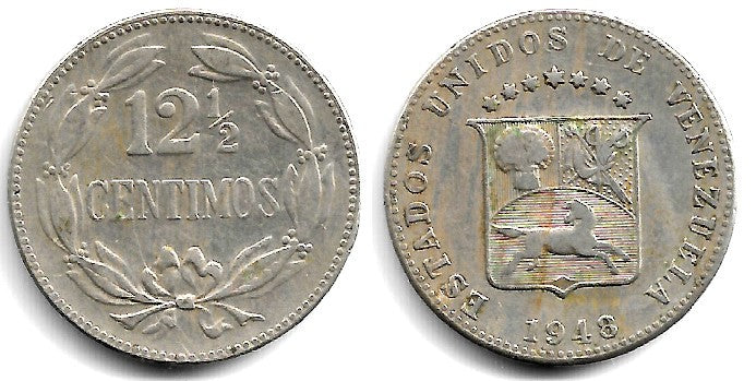 (Y43a) Venezuela. 1948. 12½ Céntimos (MBC)