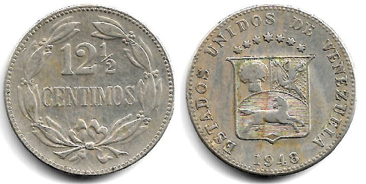 (Y43a) Venezuela. 1948. 12½ Céntimos (MBC)