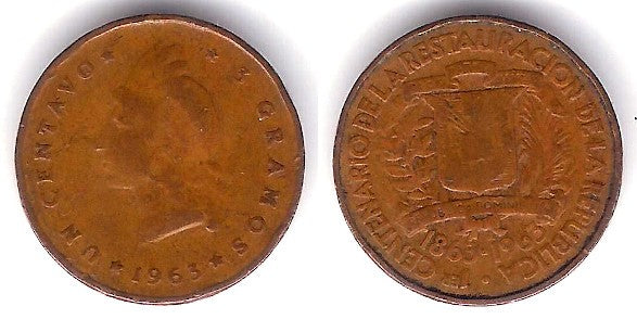 (25) República Dominicana. 1963. 1 Centavo (BC)
