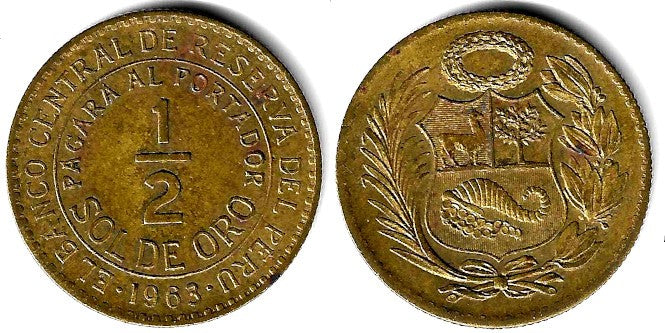 (220.5) Perú. 1963. ½ Sol de Oro (MBC-/MBC)