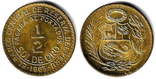 (220.5) Perú. 1965. ½ Sol de Oro (EBC-)
