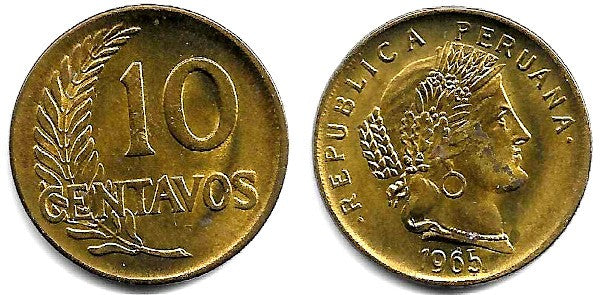 (224.2) Perú. 1965. 10 Centavos (EBC)