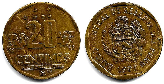 (307.1) Perú. 1991. 20 Céntimos (MBC-)