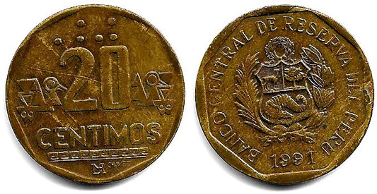 (307.1) Perú. 1991. 20 Céntimos (MBC-)