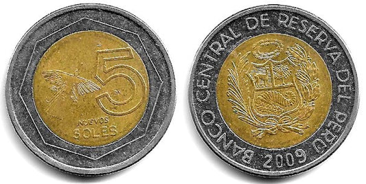 (316) Perú. 2009. 5 Soles (MBC/MBC-)