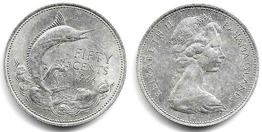 (7) Bahamas. 1966. 50 Cents (SC) (Plata)