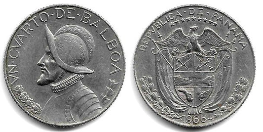 (12a.1) Panamá. 1966. ¼ Balboa (MBC)