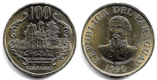 (177) Paraguay. 1990. 100 Guaranies (EBC)