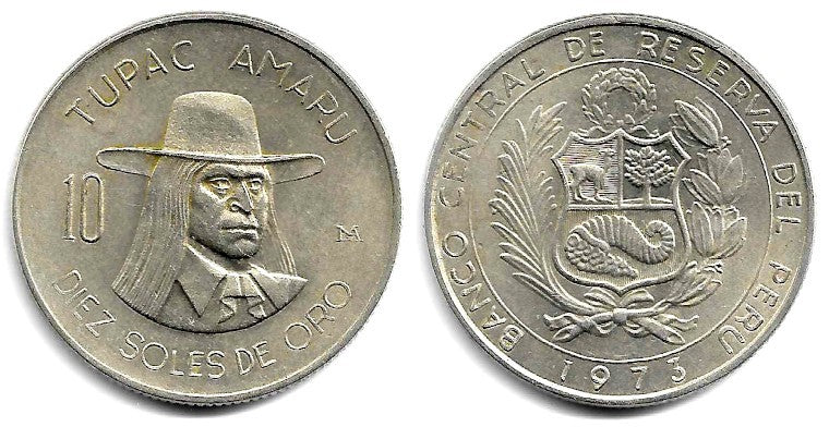 (258) Perú. 1973. 10 Soles de Oro (EBC)