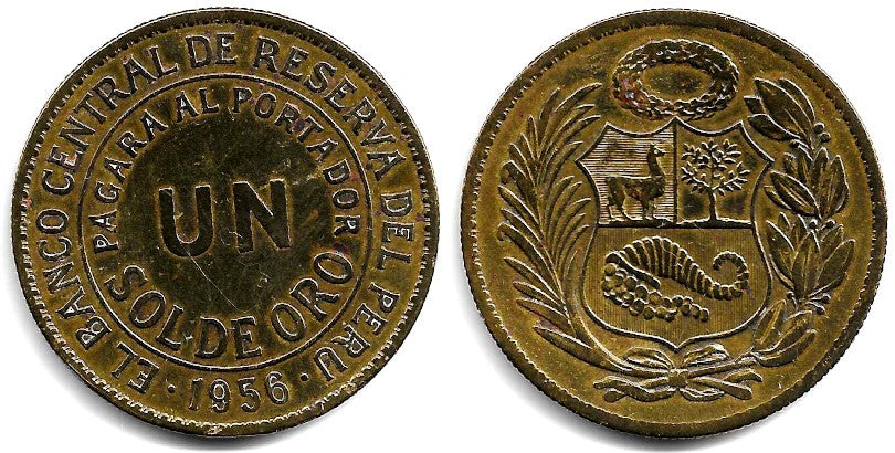 (222) Perú. 1956. 1 Sol de Oro (MBC)