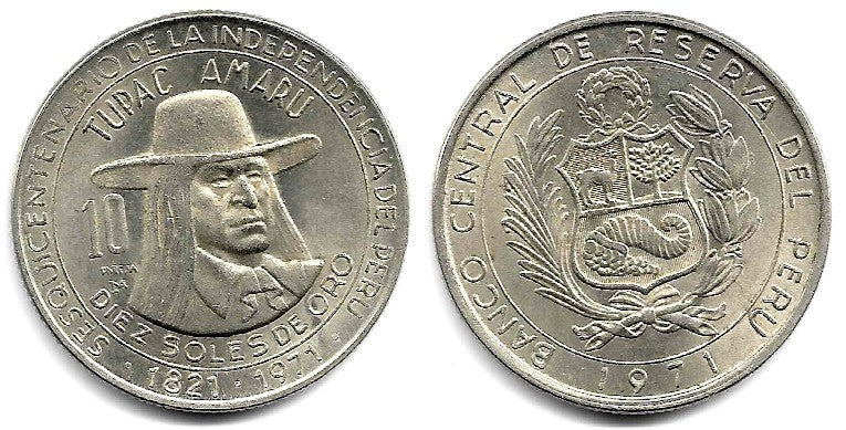 (255) Perú. 1971. 10 Soles de Oro (EBC+)