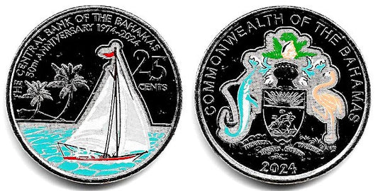 Bahamas. 2004. 25 Cents (SC)